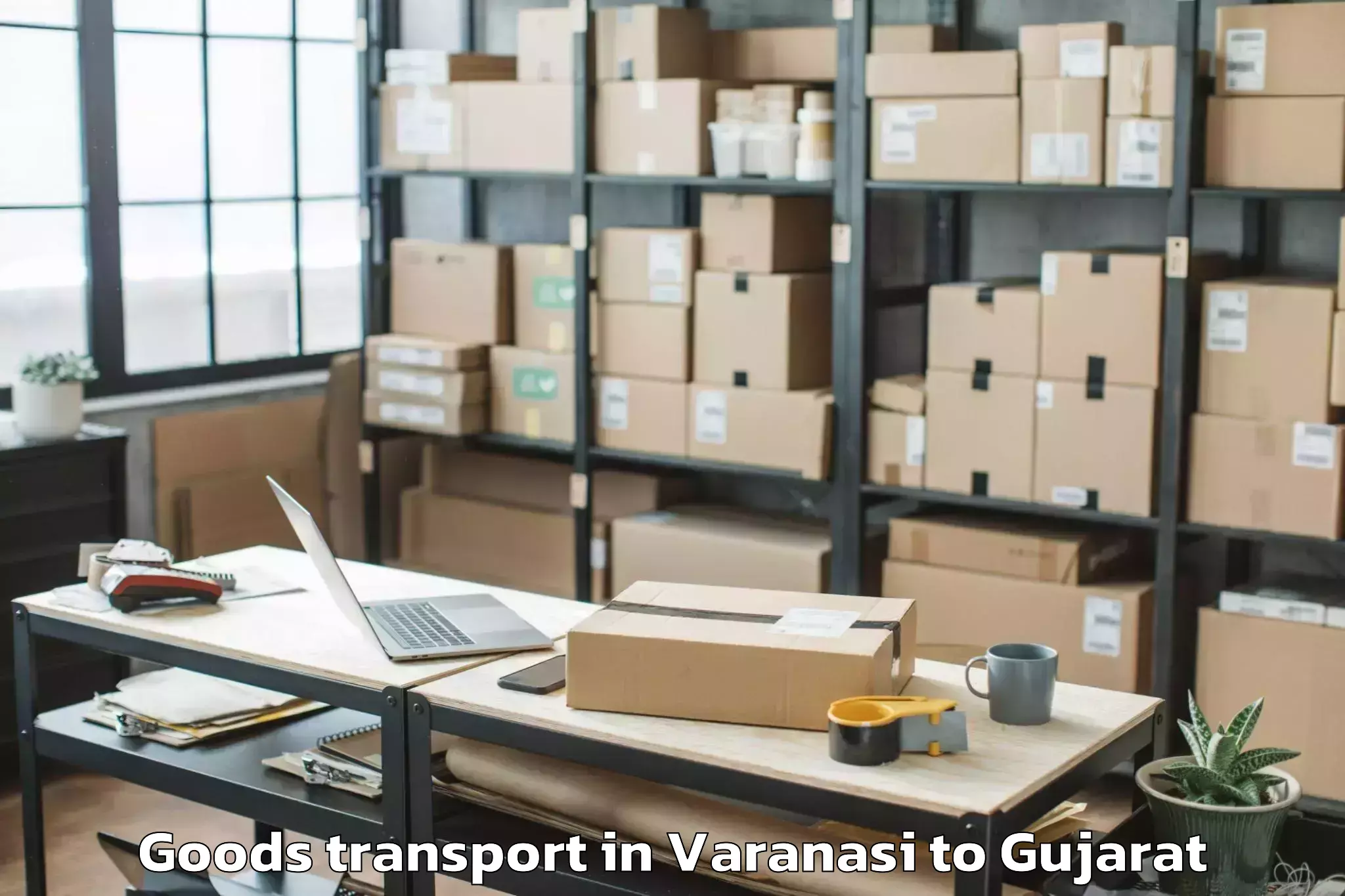 Top Varanasi to Madhav Kampo Goods Transport Available